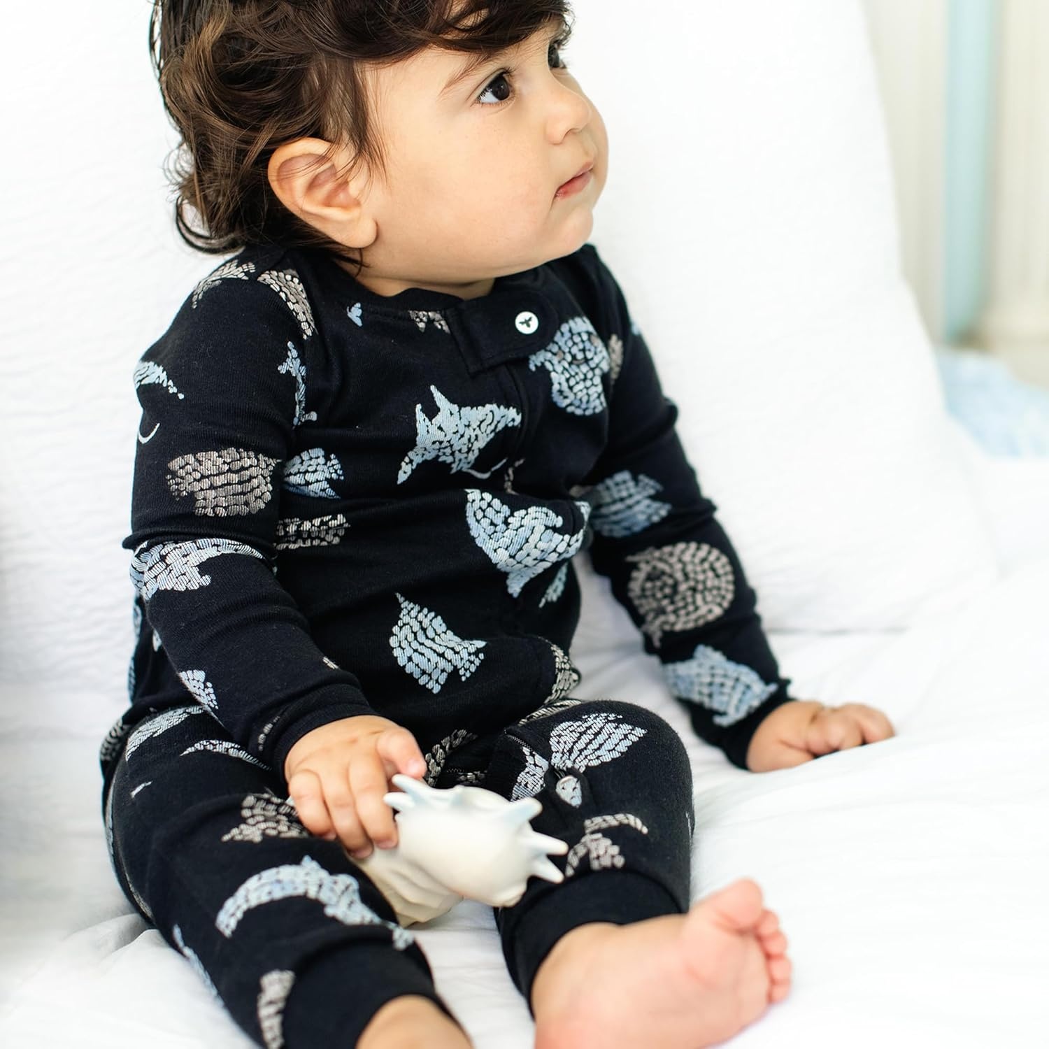 image:imageBurts Bees Baby Unisex Sleep and Play Pajama Footless OnePiece Zipper PJ 100 Organic Cotton Loose Fit Footie PajamasMosaic Sea Animals