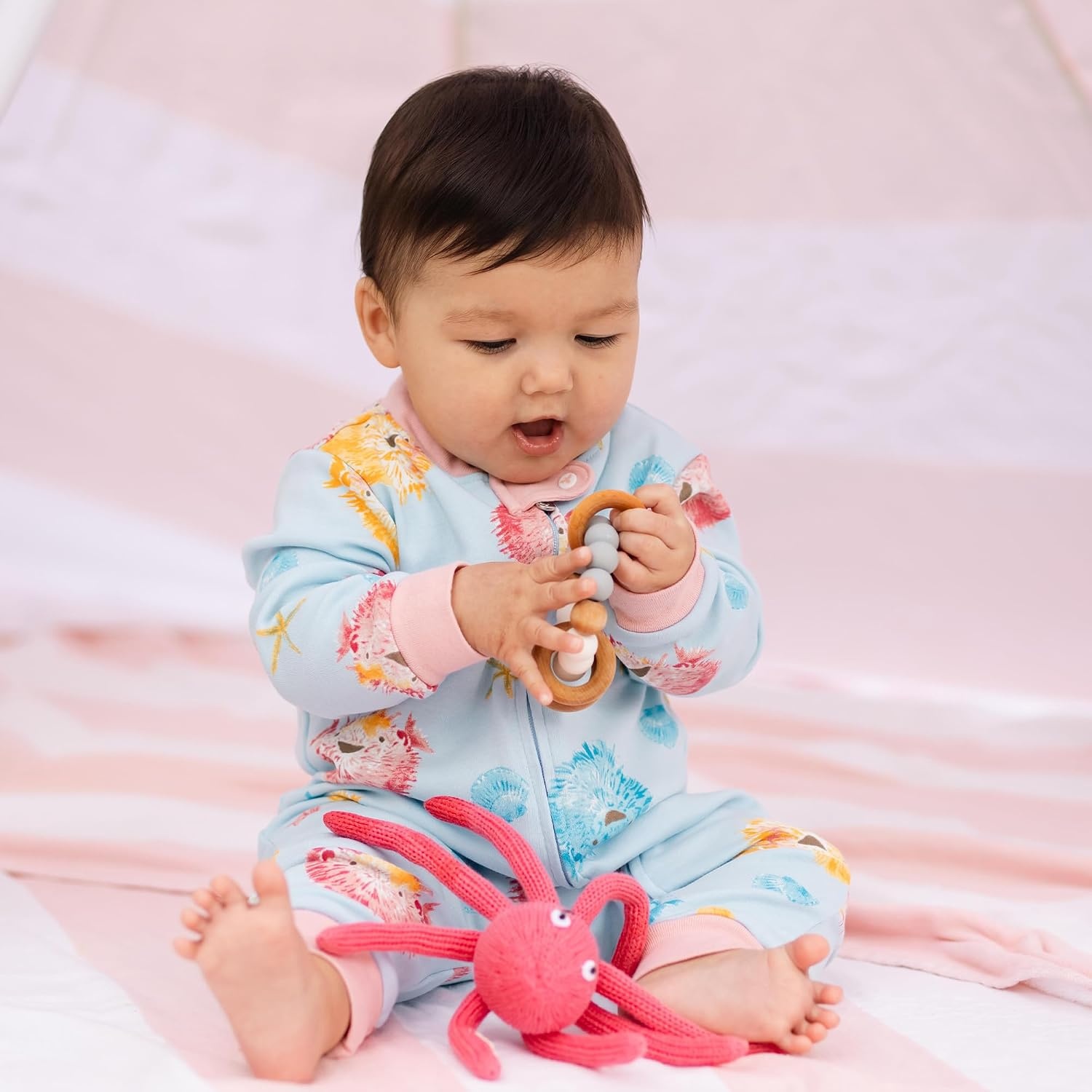 image:imageBurts Bees Baby Unisex Sleep and Play Pajama Footless OnePiece Zipper PJ 100 Organic Cotton Loose Fit Footie PajamasPuffer Fish