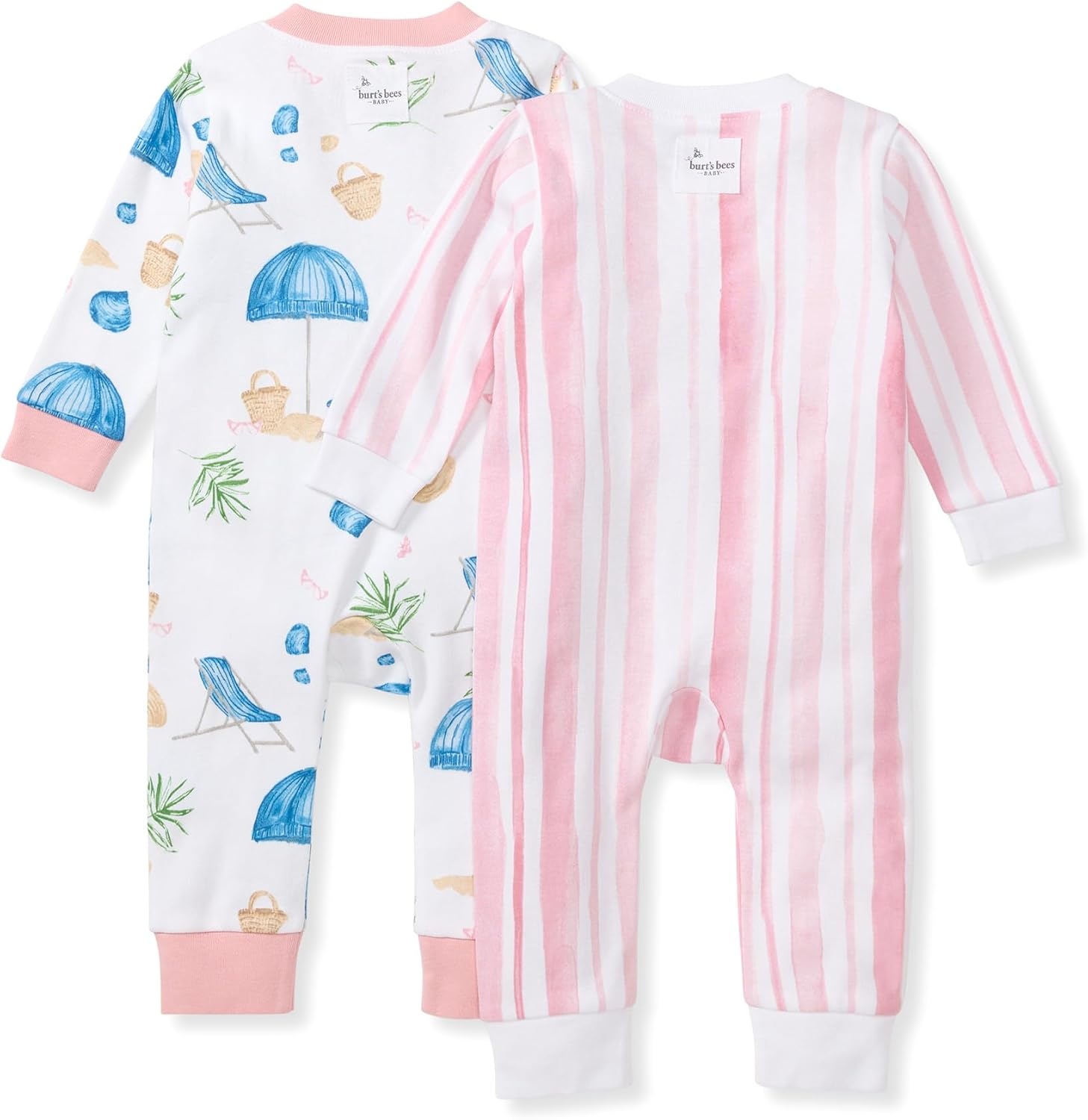 image:imageBurts Bees Baby Unisex Sleep and Play Pajama Footless OnePiece Zipper PJ 100 Organic Cotton Loose Fit Footie PajamasSantorini Beach