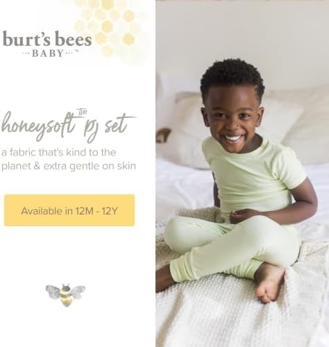 image:imageBurts Bees Baby UnisexBaby Honeysoft Lyocell Pajamas Tee and Pant 2piece PJ Set Snug Fit PJs Sizes 12M12YSea Green