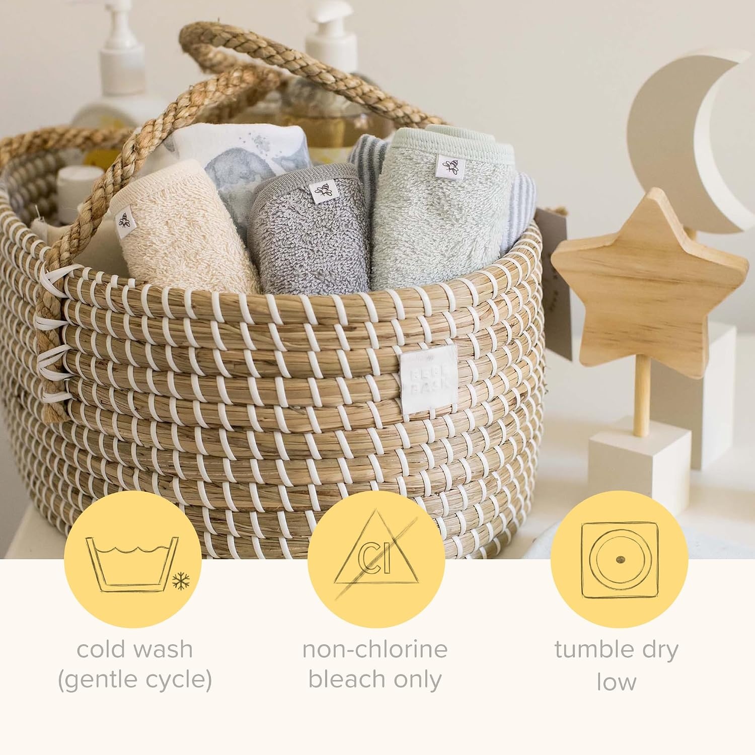 image:imageBurts Bees Baby Washcloths for Infants 100 Organic Cotton Soft and Absorbent Knit Terry Face Towel 9 x 9 in 3PackGolden Bee