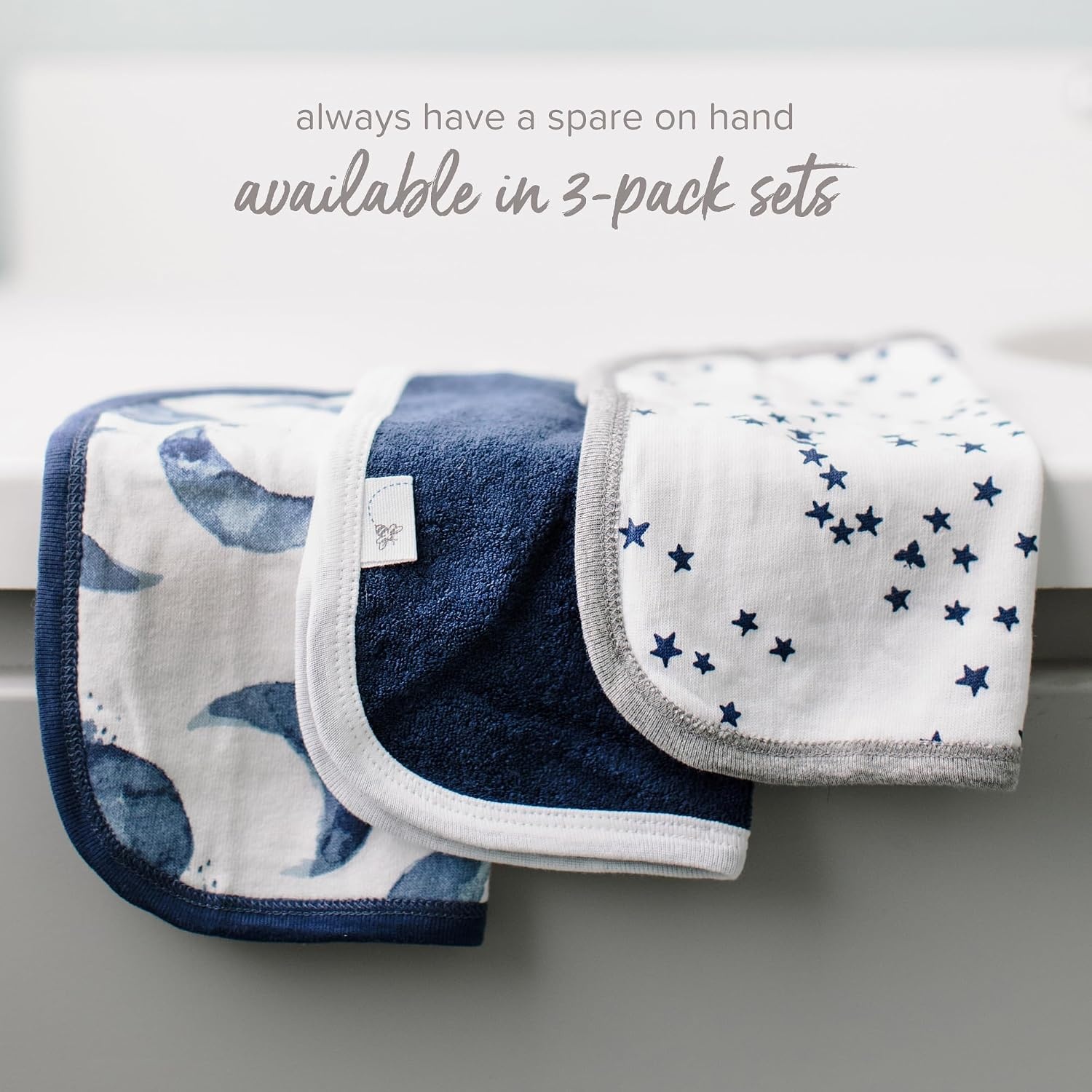 image:imageBurts Bees Baby Washcloths for Infants 100 Organic Cotton Soft and Absorbent Knit Terry Face Towel 9 x 9 in 3PackGolden Bee