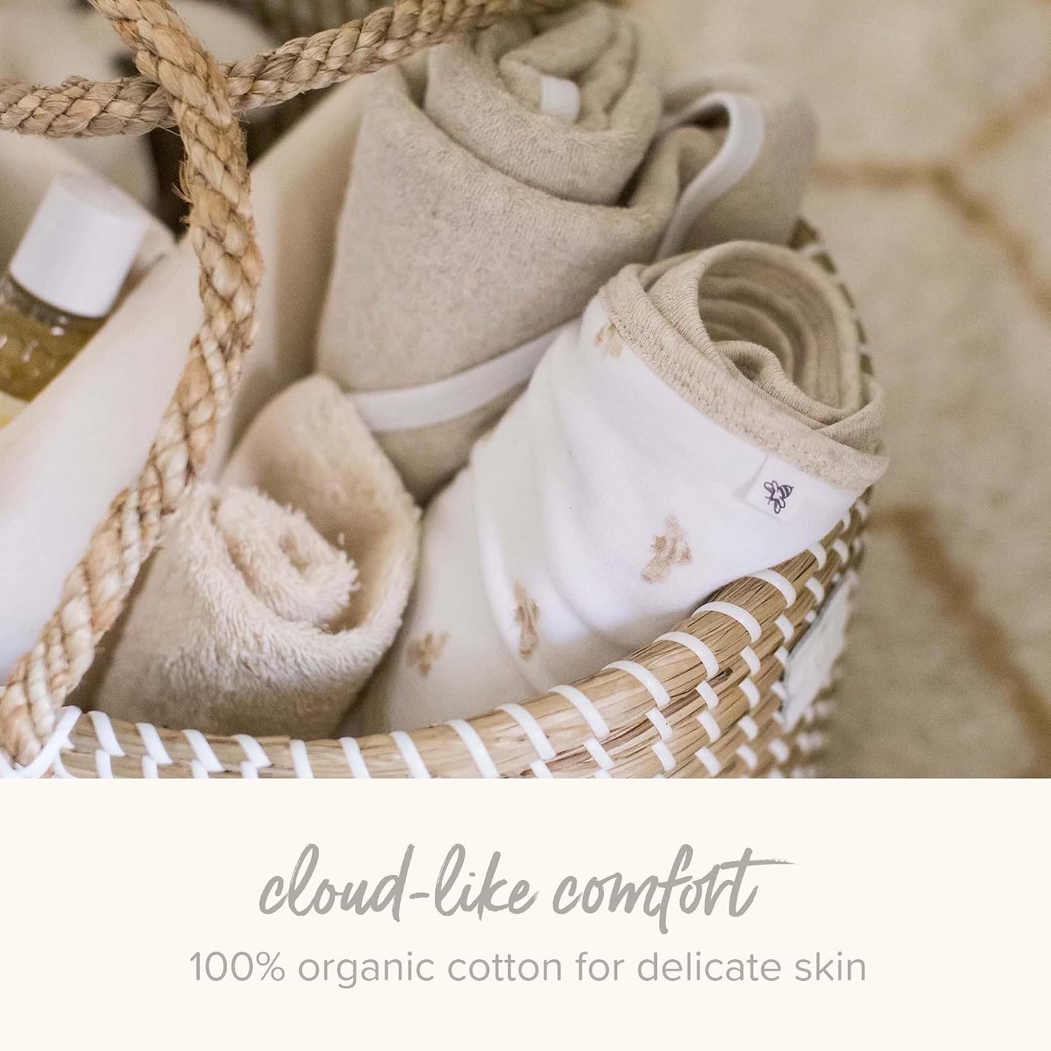 image:imageBurts Bees Baby Washcloths for Infants 100 Organic Cotton Soft and Absorbent Knit Terry Face Towel 9 x 9 in 3PackOat Woven Terry
