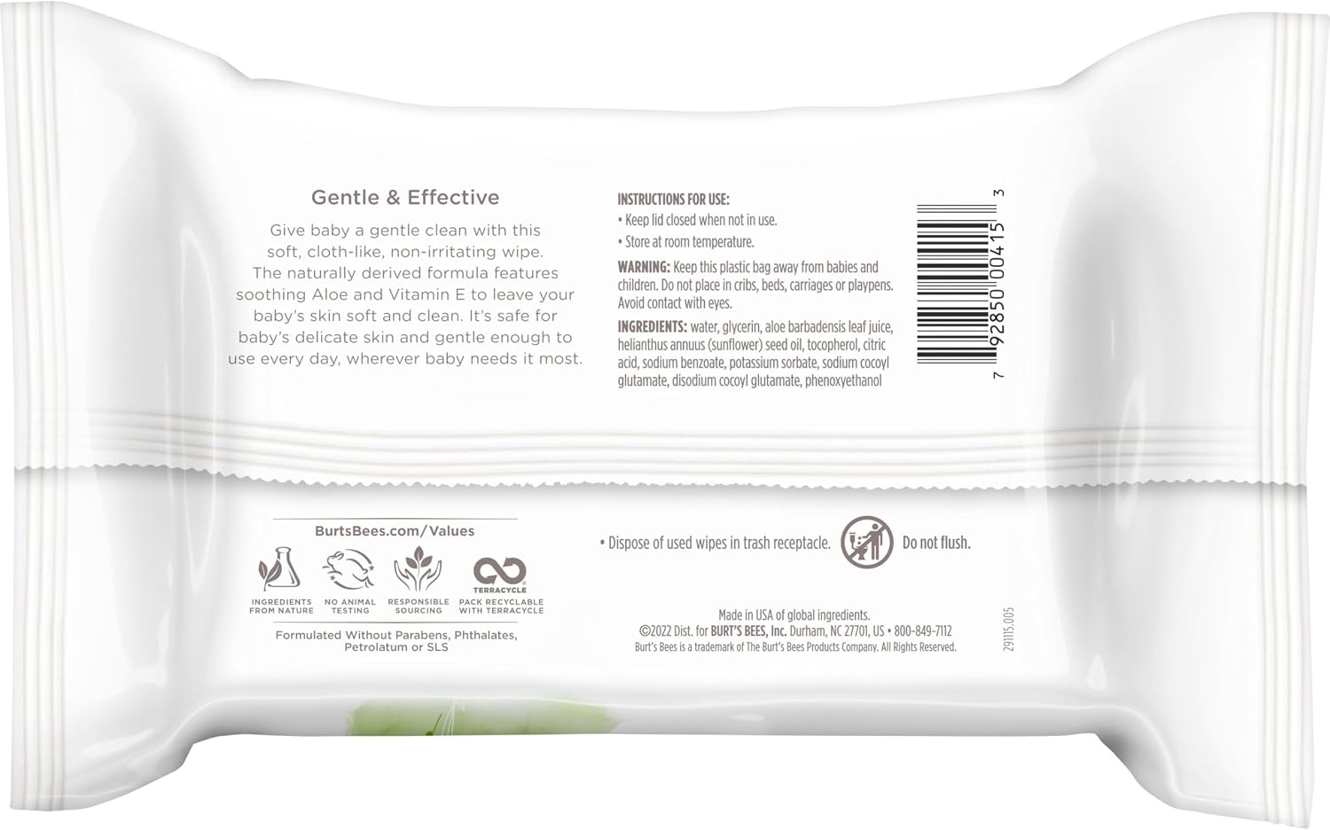 image:imageBurts Bees Baby Wipes Unscented Natural for Sensitive Skin with Aloe and Vitamin E 72 Baby Wipes 10 PackUnscented