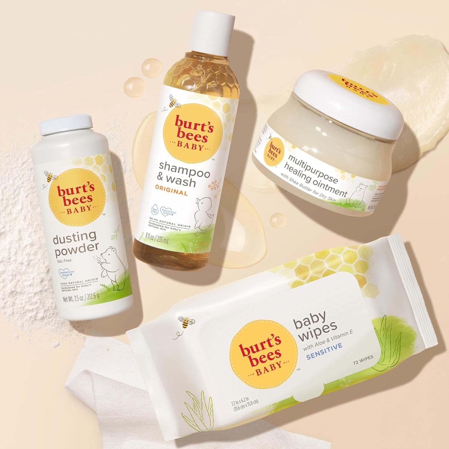 image:imageBurts Bees Baby Wipes Unscented Natural for Sensitive Skin with Aloe and Vitamin E 72 Baby Wipes 10 PackUnscented