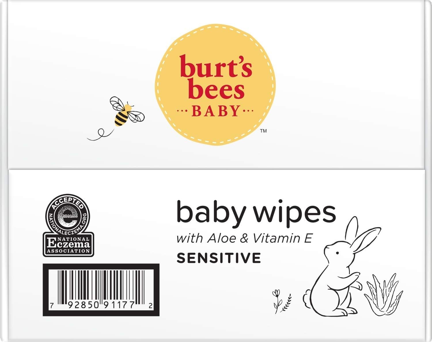 image:imageBurts Bees Baby Wipes Unscented Natural for Sensitive Skin with Aloe and Vitamin E 72 Baby Wipes 10 PackUnscented
