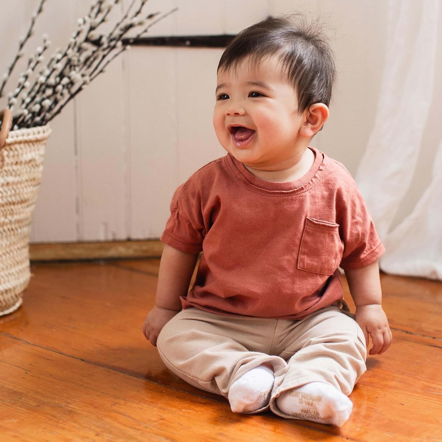 image:imageBurts Bees Baby babyboys Shirt and Pant Set Long Sleeve Top amp Bottom Outfit Bundle 100 Organic CottonCedar
