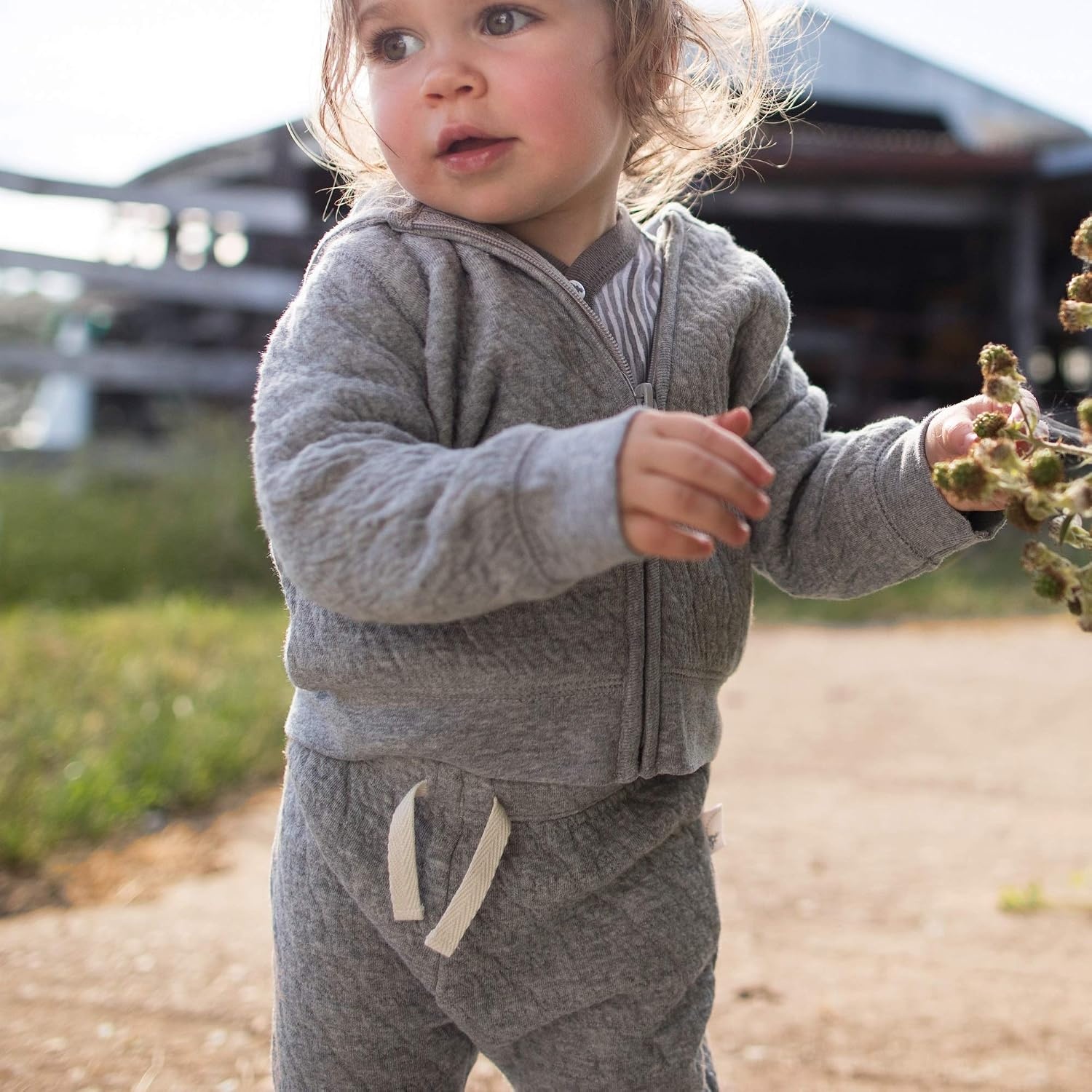 image:imageBurts Bees Baby babyboys Shirt and Pant Set Long Sleeve Top amp Bottom Outfit Bundle 100 Organic CottonGrey Jacket Pant Set