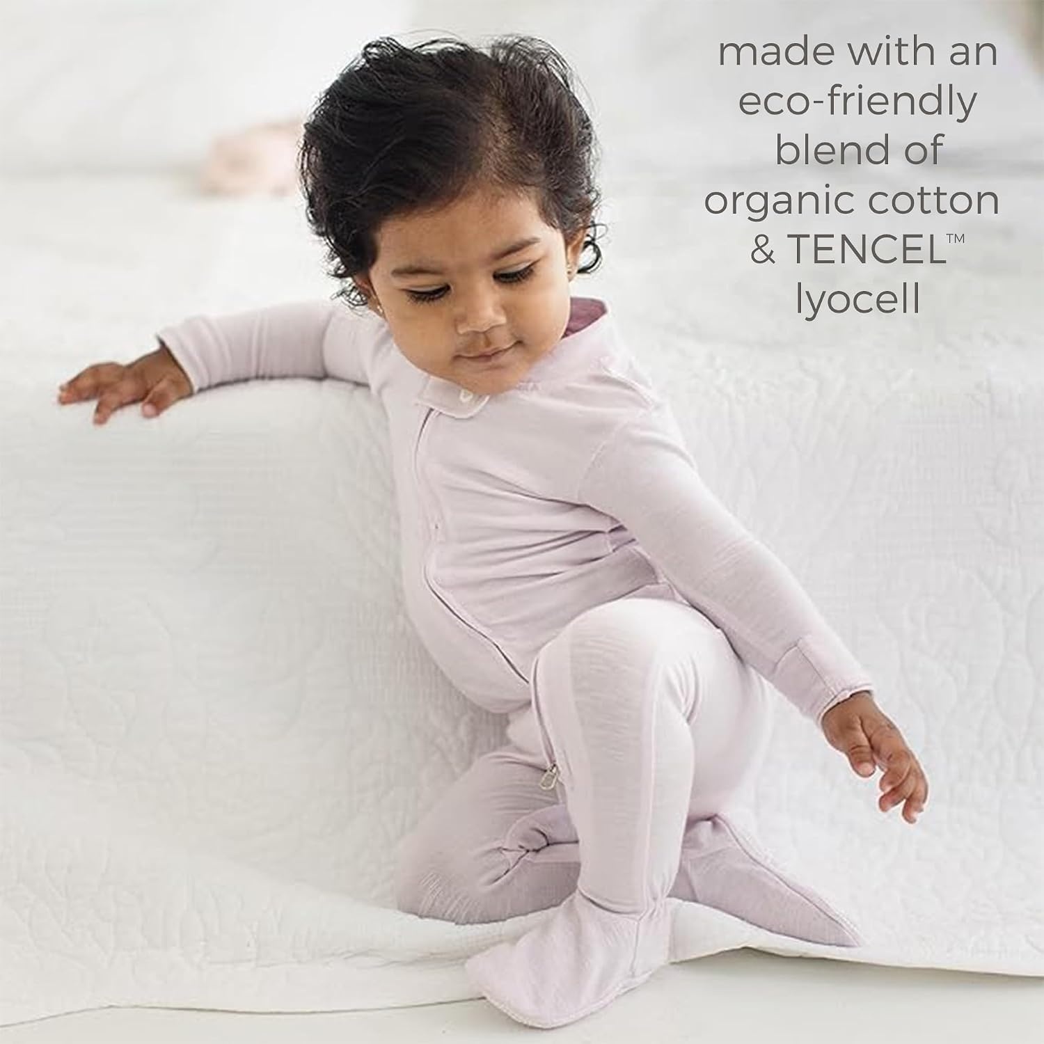 image:imageBurts Bees Baby unisexbaby Honeysoft Sleeper Pajamas Zip Front Nonslip Footed Footie Pjs Organic Cotton amp LyocellLavender Jersey Slub