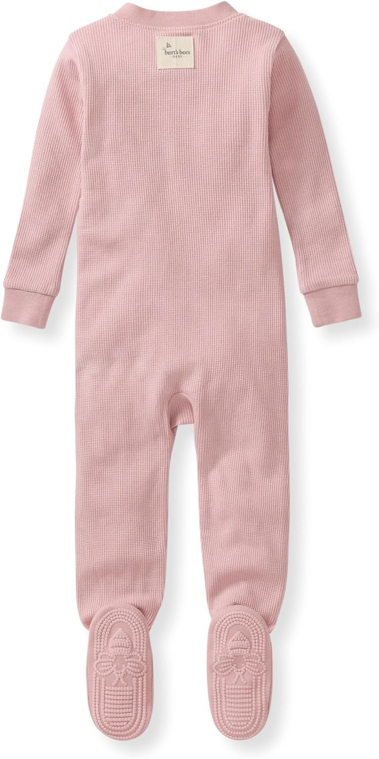 image:imageBurts Bees Baby unisexbaby Honeysoft Sleeper Pajamas Zip Front Nonslip Footed Footie Pjs Organic Cotton amp LyocellPersian Rose Thermal