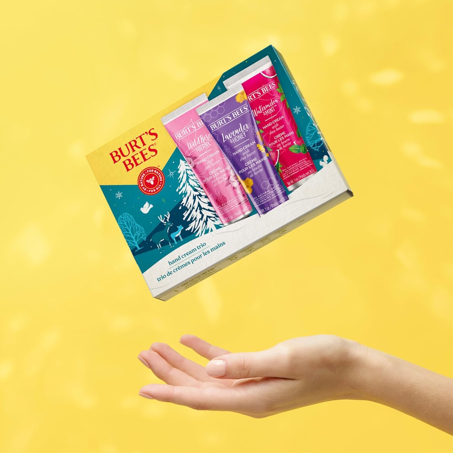 image:imageBurts Bees Mama Gift Set Includes Lip Balm Leg and Foot Cream and Belly Butter Natural Origin Skin Care 015 oz338 oz65 ozHand Cream Trio Set