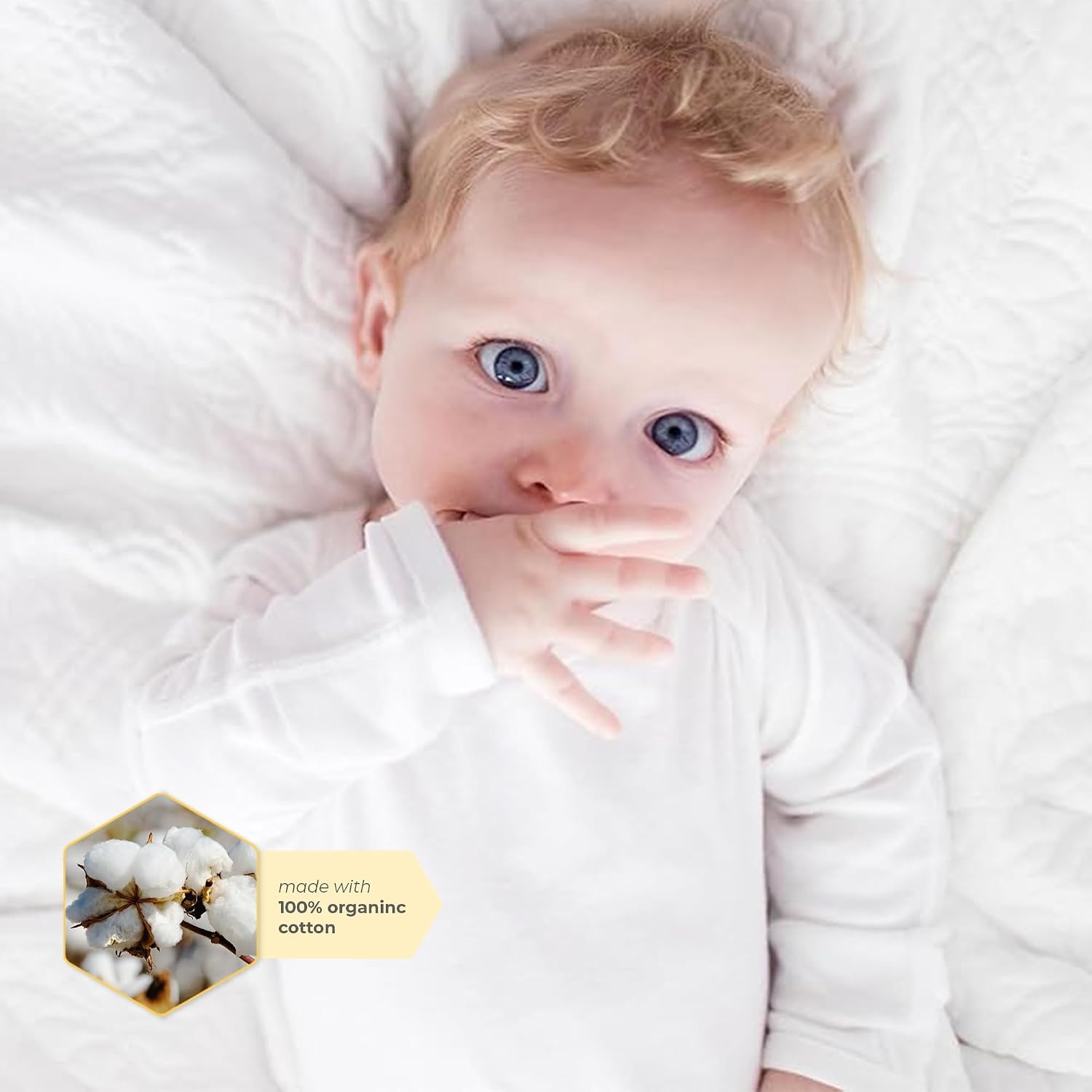 image:imageOrganic Baby Bodysuits 3Pack by Burts Bees BabyDusty Dandelions