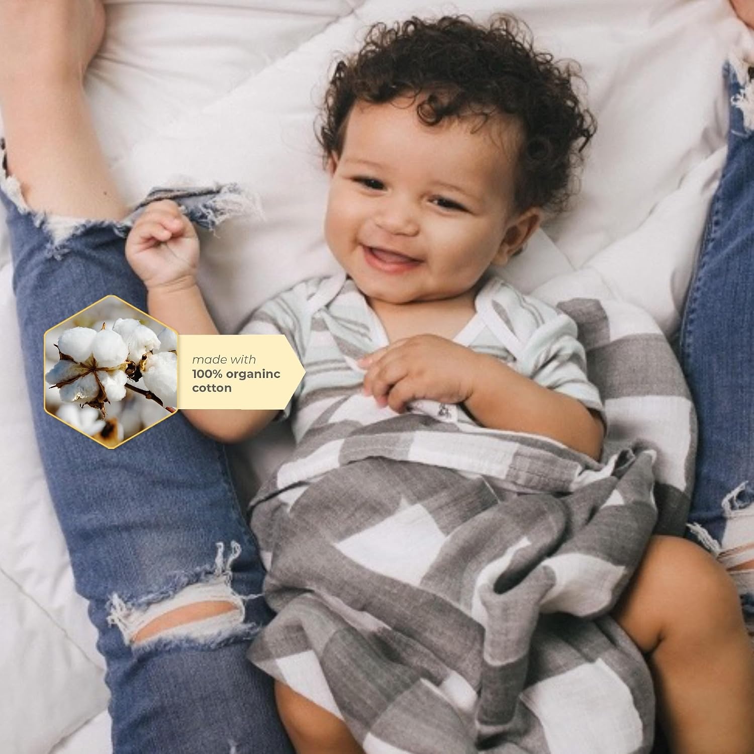 image:imageOrganic Baby Bodysuits 3Pack by Burts Bees BabyGreen Multi Stripe