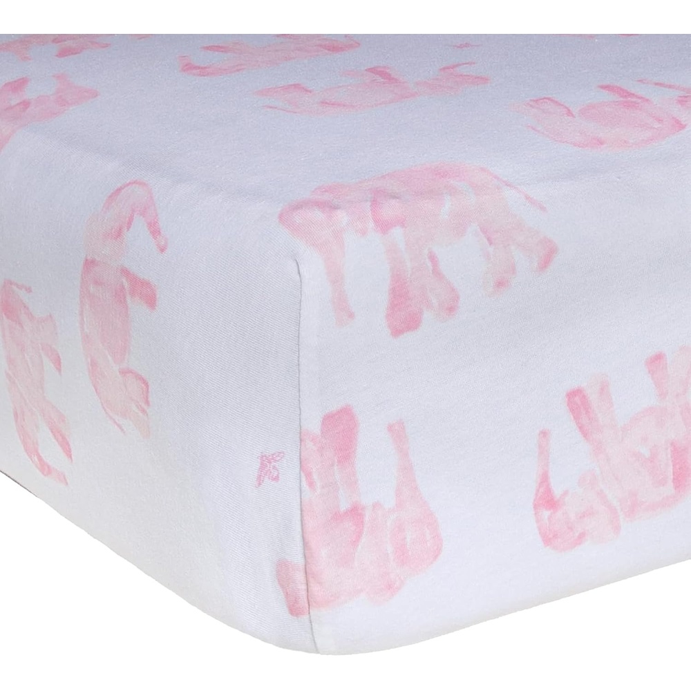 image:imageBurts Bees Baby Fitted Crib Sheet Girls Boys amp Unisex 100 Organic Cotton Crib Sheet for Standard Crib amp Toddler MattressesBlossom Elephants
