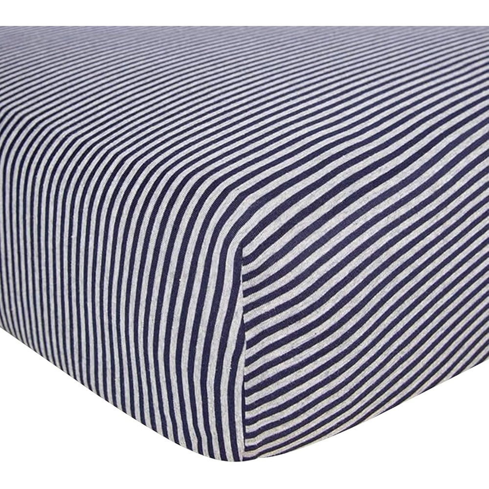 image:imageBurts Bees Baby Fitted Crib Sheet Girls Boys amp Unisex 100 Organic Cotton Crib Sheet for Standard Crib amp Toddler MattressesNavy Stripe