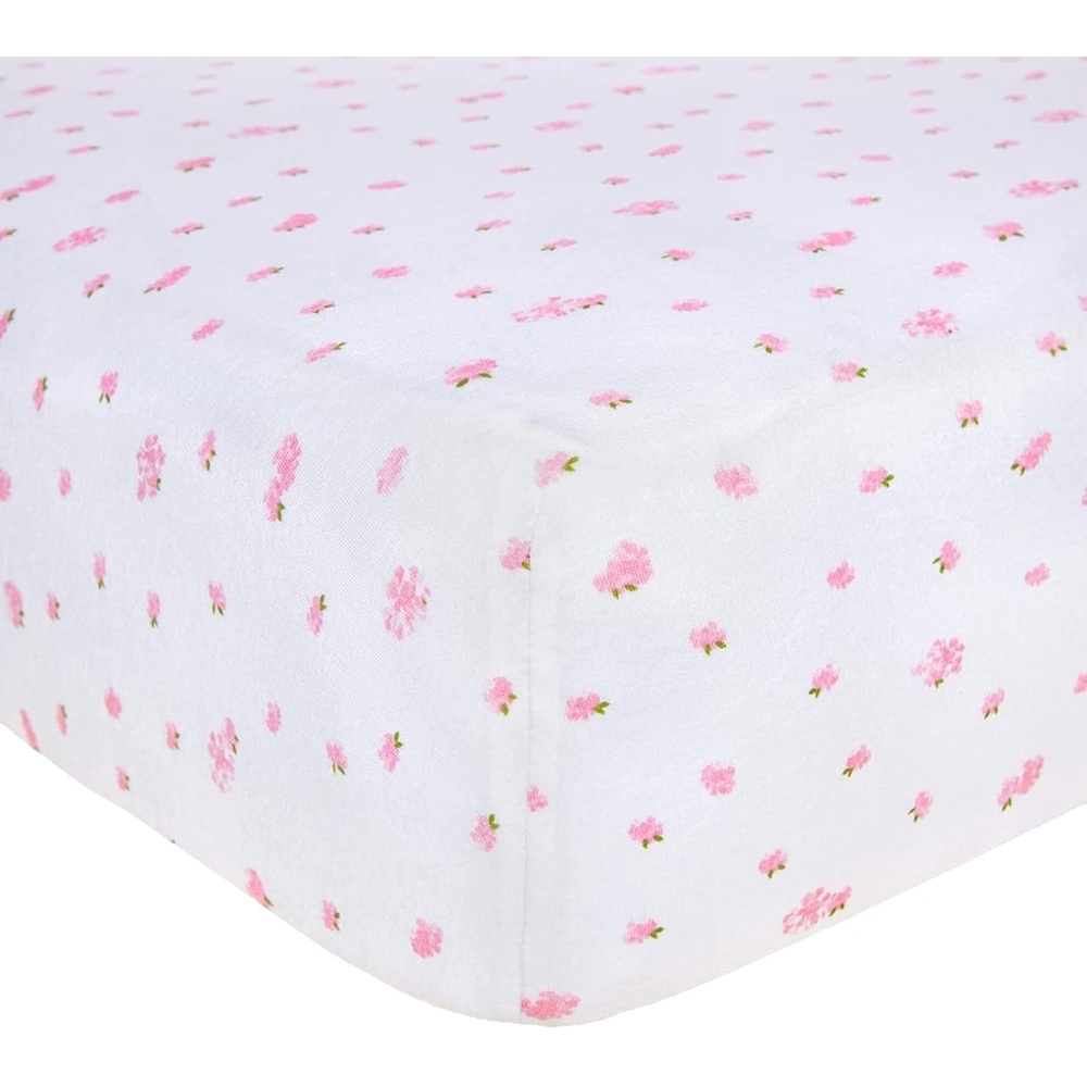 image:imageBurts Bees Baby Fitted Crib Sheet Girls Boys amp Unisex 100 Organic Cotton Crib Sheet for Standard Crib amp Toddler MattressesPink Garden