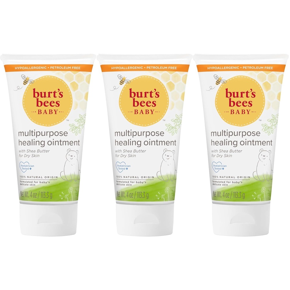 image:imageBurts Bees Baby 100 Natural Origin Multipurpose Healing Ointment Face amp Body Baby Ointment  75 Ounce Tub4 Ounce Pack of 3