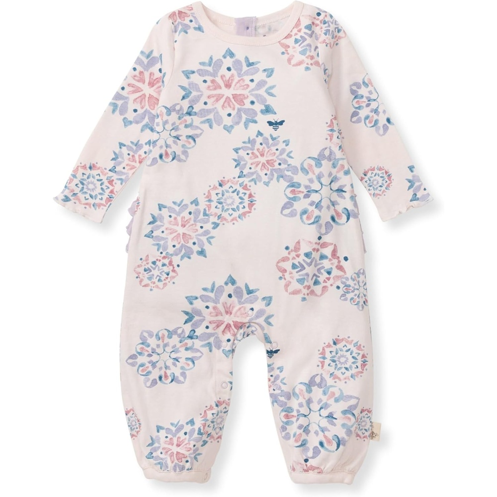 image:imageBurts Bees Baby Baby Girls Jumpsuit 100 Organic Cotton Onepiece Long Sleeve Ruffle Outfit CoverallHomemade Snowflakes