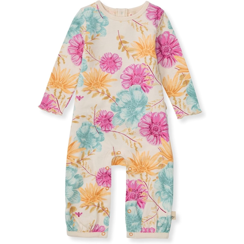 image:imageBurts Bees Baby Baby Girls Jumpsuit 100 Organic Cotton Onepiece Long Sleeve Ruffle Outfit CoverallMountain Floral