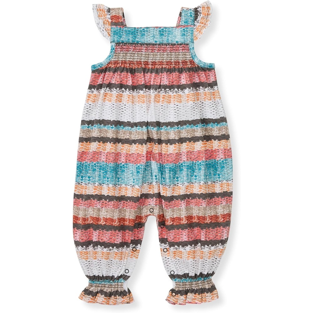 image:imageBurts Bees Baby Baby Girls Jumpsuit 100 Organic Cotton Onepiece Sleeveless Outfit CoverallWoven Stripe