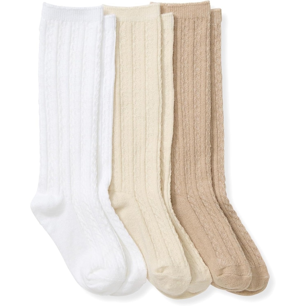 image:imageBurts Bees Baby Baby Girls Knee High Organic Cotton Cable KnitOat Multi