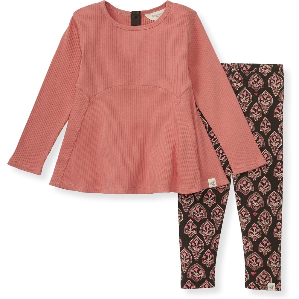 image:imageBurts Bees Baby Baby Girls Long Sleeve Top and Pant Set 100 Organic Cotton OutfitFloral Arches Set