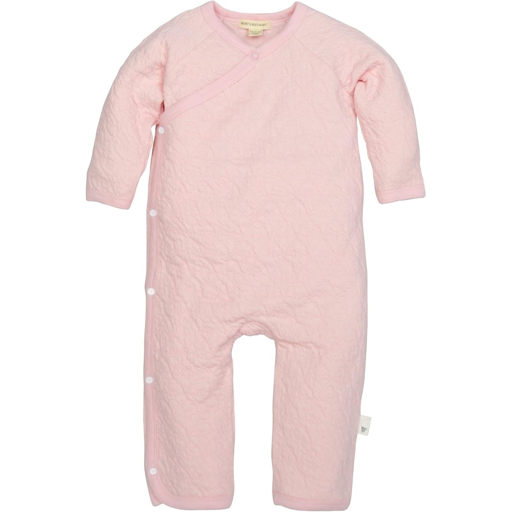 image:imageBurts Bees Baby Baby Girls Romper 100 Organic Cotton OnePiece Shortall Girl OutfitBlossom Quilted