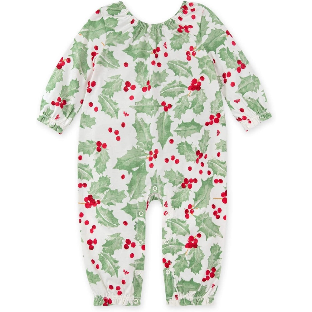 image:imageBurts Bees Baby Baby Girls Romper 100 Organic Cotton OnePiece Shortall Girl OutfitHolly Jolly