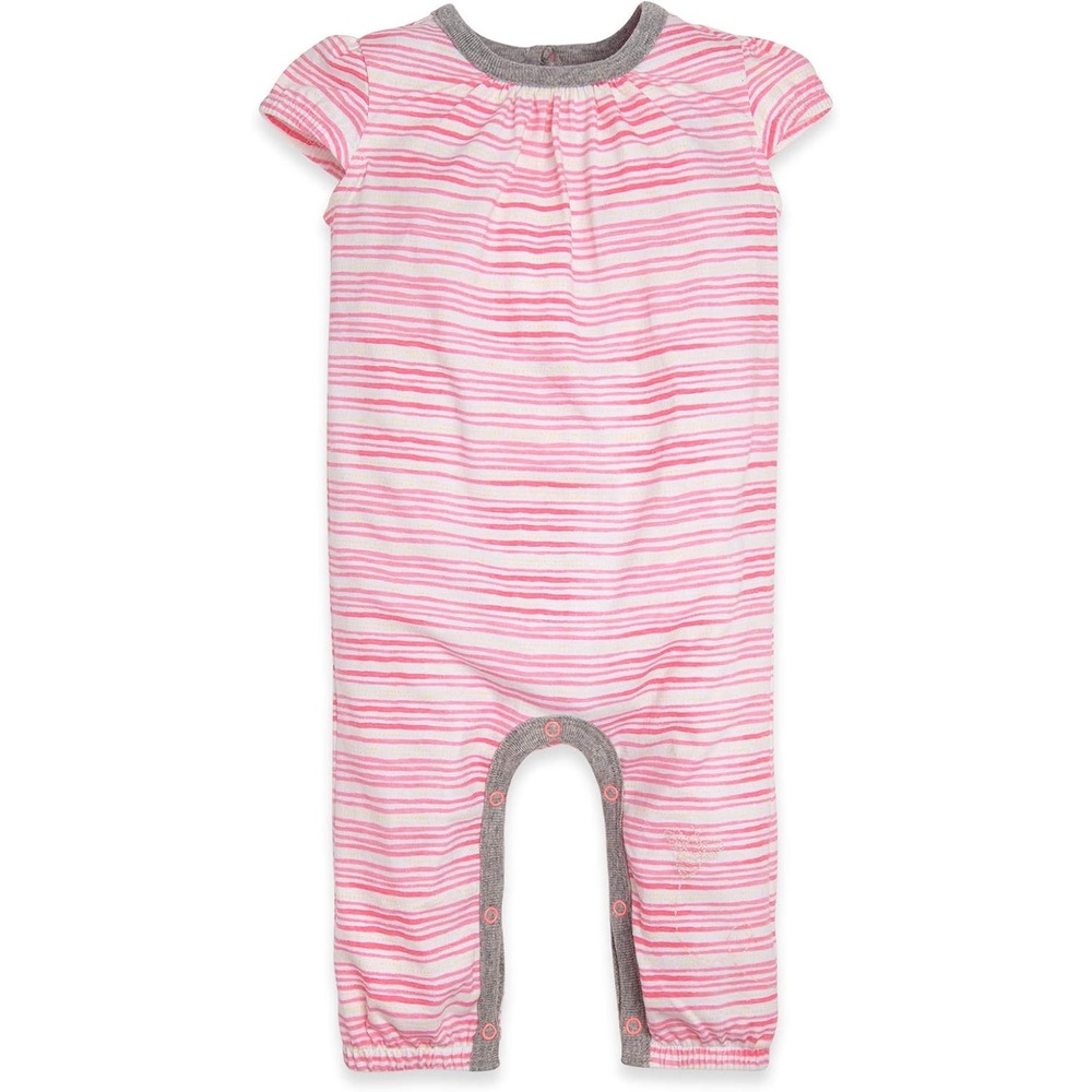 image:imageBurts Bees Baby Baby Girls Romper 100 Organic Cotton OnePiece Shortall Girl OutfitPink on the Road