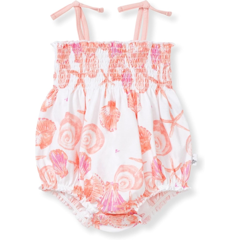 image:imageBurts Bees Baby Baby Girls Romper 100 Organic Cotton OnePiece Shortall Girl OutfitSwirly Seashells