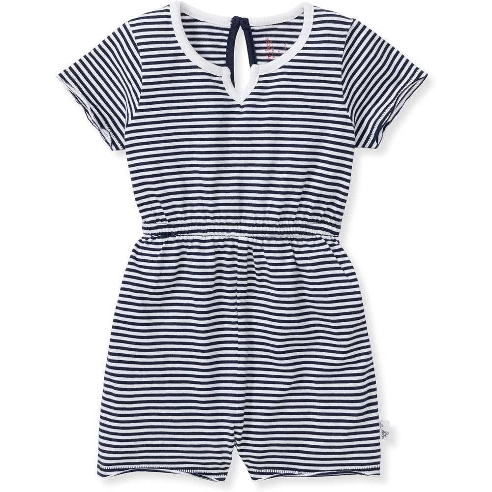 image:imageBurts Bees Baby Baby Girls Romper 100 Organic Cotton Onepiece Shortall and Layette Set Girl OutfitClassic Stripe