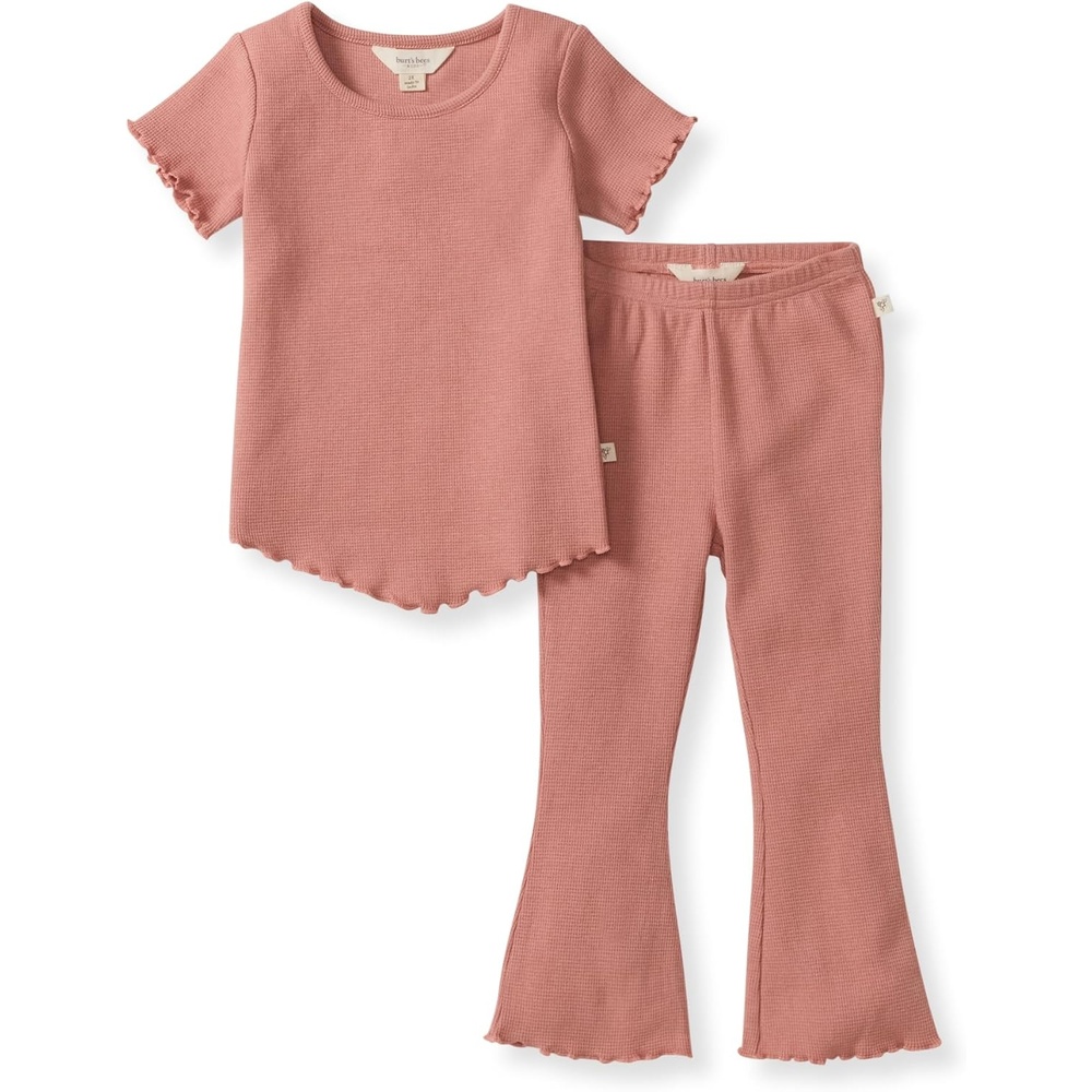 image:imageBurts Bees Baby Baby Girls Short Sleeve Top and Leggings Set Outfit Bundle 100 Organic CottonSedona Waffle