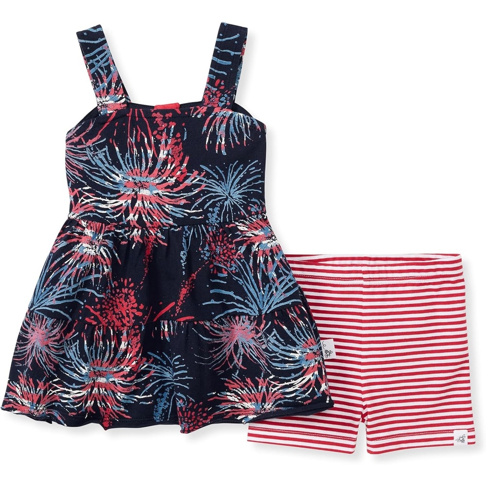 image:imageBurts Bees Baby Baby Girls Top and Pant Set Sleeveless Tunic and Leggings Bundle 100 Organic CottonCelebrate America