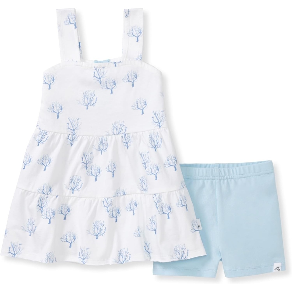 image:imageBurts Bees Baby Baby Girls Top and Pant Set Sleeveless Tunic and Leggings Bundle 100 Organic CottonCoral