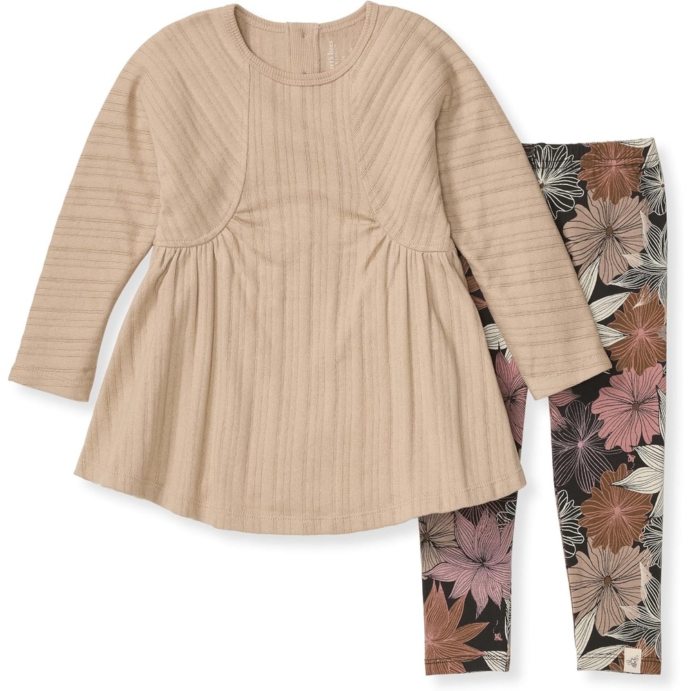 image:imageBurts Bees Baby Baby Girls Top and Pant Set Tunic and Leggings Bundle 100 Organic CottonChunky Rib Set