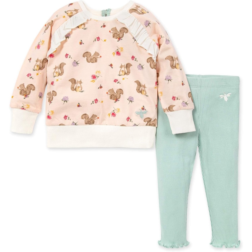image:imageBurts Bees Baby Baby Girls Top and Pant Set Tunic and Leggings Bundle 100 Organic CottonMontana Meadow