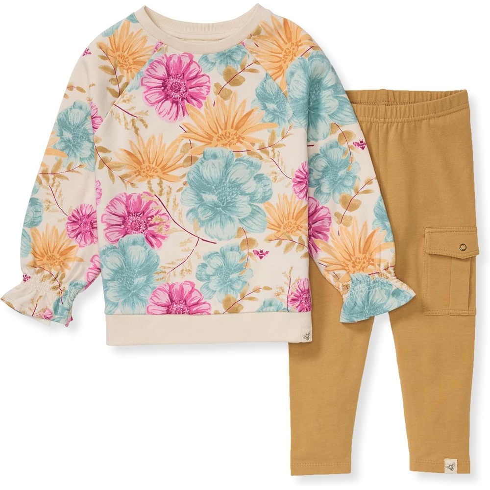 image:imageBurts Bees Baby Baby Girls Top and Pant Set Tunic and Leggings Bundle 100 Organic CottonMountain Floral