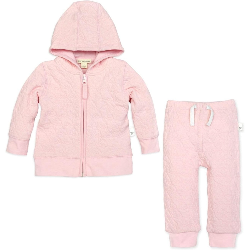 image:imageBurts Bees Baby Baby Girls Top and Pant Set Tunic and Leggings Bundle 100 Organic CottonPink Jacket Pant Set