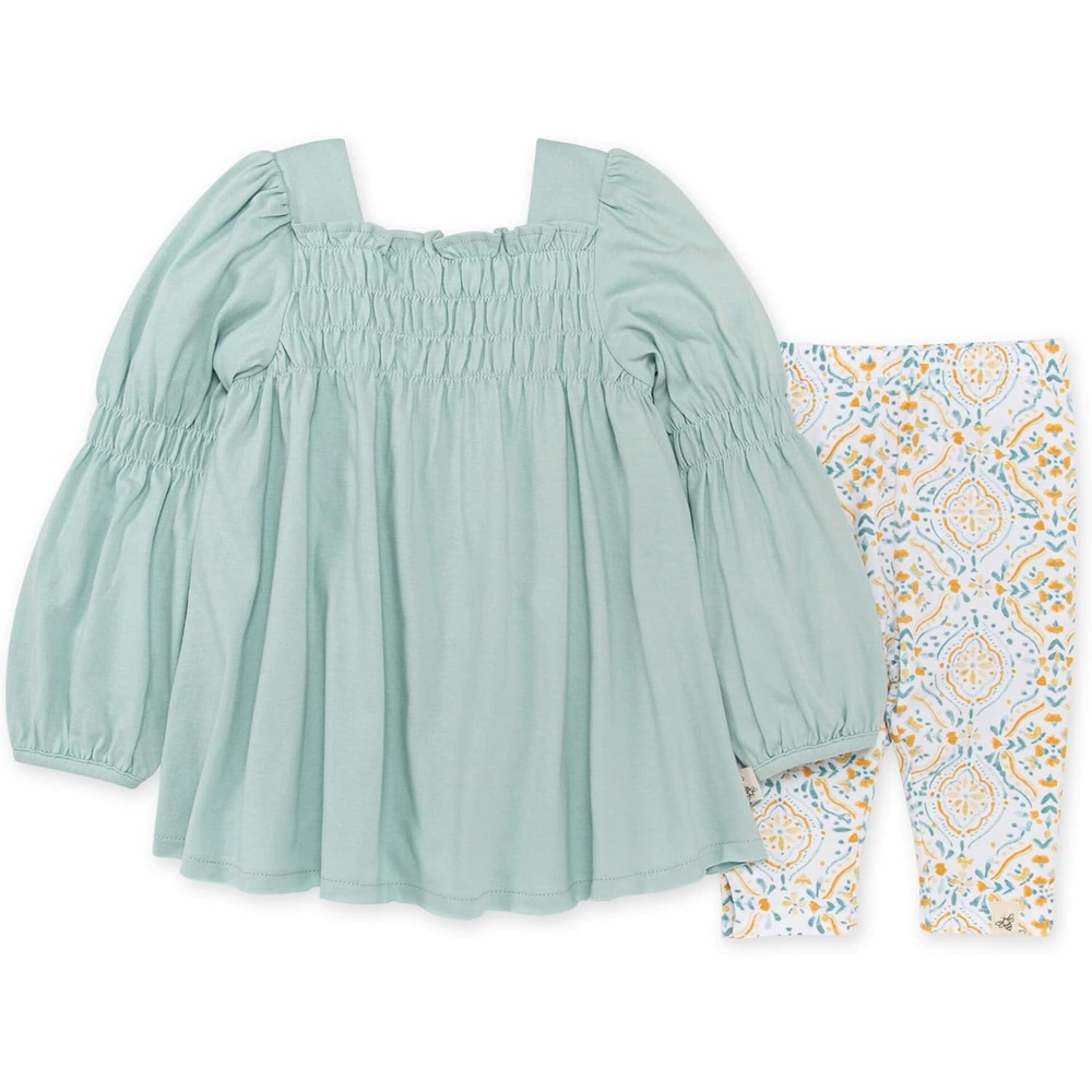 image:imageBurts Bees Baby Baby Girls Top and Pant Set Tunic and Leggings Bundle 100 Organic CottonSmocked Tunic Capri