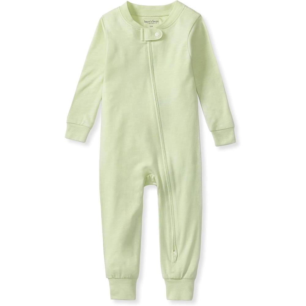 image:imageBurts Bees Baby Baby Sleeper Pjs Honeysoft Lyocell Jersey Pajamas Footless Onepiece Zipup Snug Fit PajamasSea Green