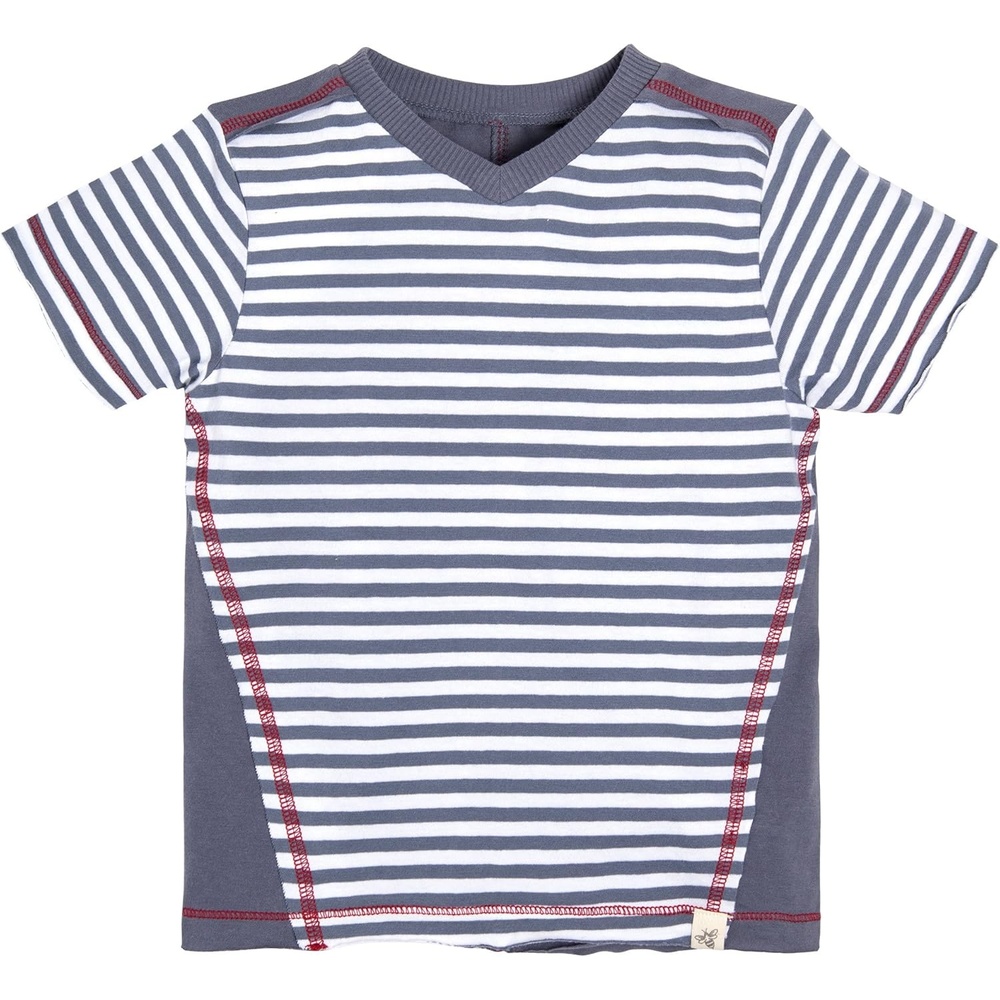 image:imageBurts Bees Baby BabyBoys Tees Short Long Sleeve TShirt VNeck Crew Infant and Toddler Top 100 Organic CottonPrairie Blue