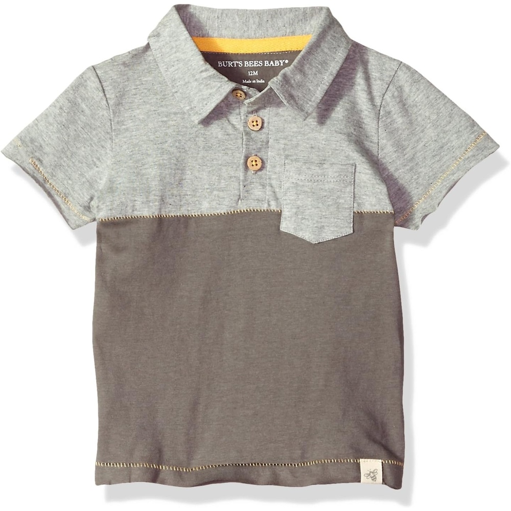 image:imageBurts Bees Baby BabyBoys Tees Short Long Sleeve TShirt VNeck Crew Infant and Toddler Top 100 Organic CottonSlate