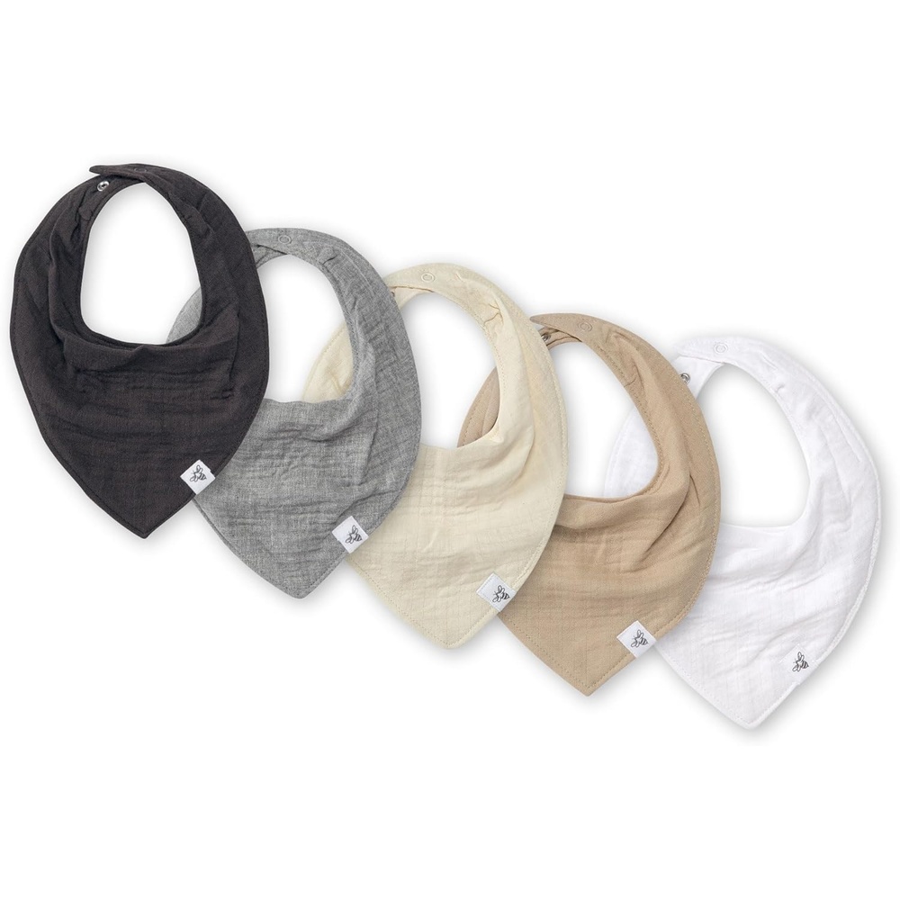 image:imageBurts Bees Baby Bandana Bib Set with Snap ClosureAsh Grey