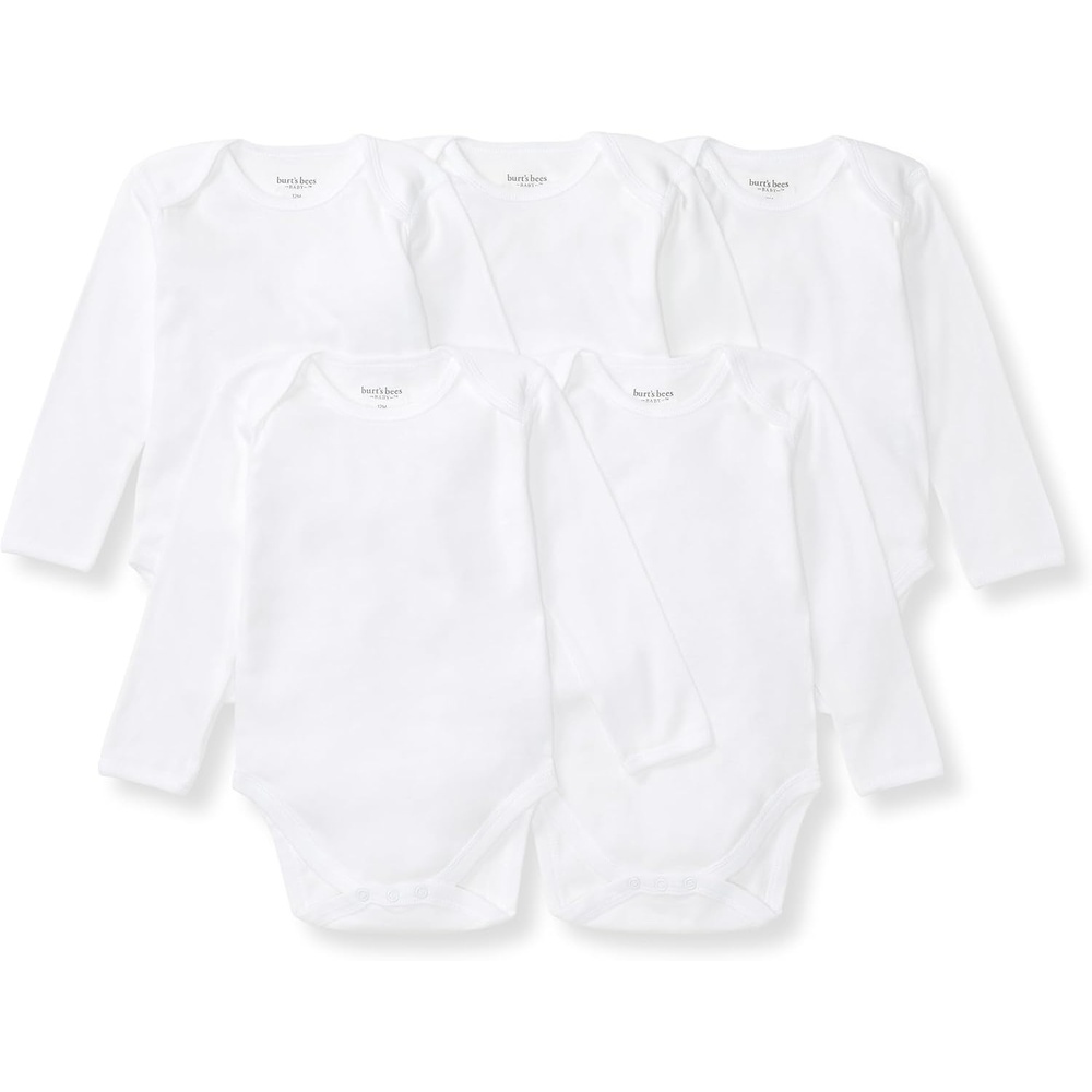 image:imageBurts Bees Baby Bodysuits Short Sleeve and Long Sleeve OnePieces 100 Organic CottonCloud Long Sleeve