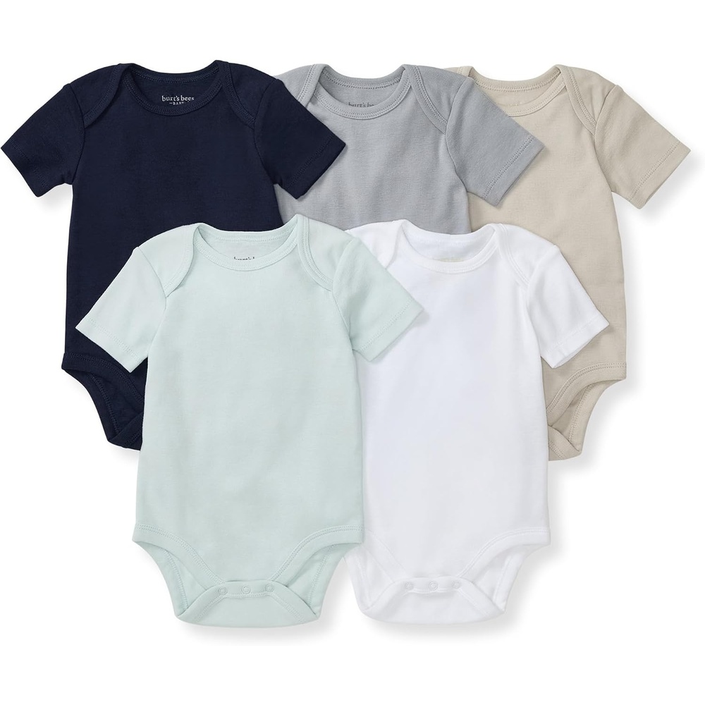 image:imageBurts Bees Baby Bodysuits Short Sleeve and Long Sleeve OnePieces 100 Organic CottonMidnight