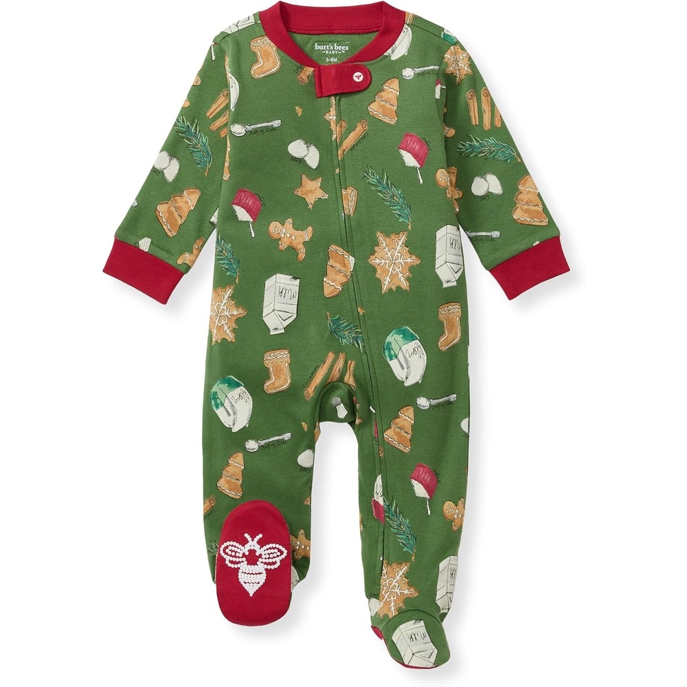 image:imageBurts Bees Baby Boys Footless Pajamas Sleep and Play Loose Fit 100 Organic Cotton Soft Onepiece PJsHoliday Cookies