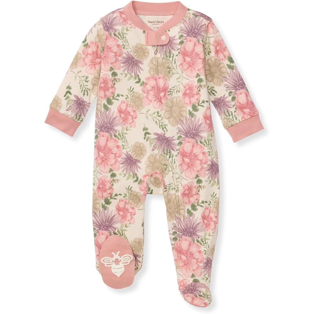 image:imageBurts Bees Baby Boys Footless Pajamas Sleep and Play Loose Fit 100 Organic Cotton Soft Onepiece PJsMountain Floral