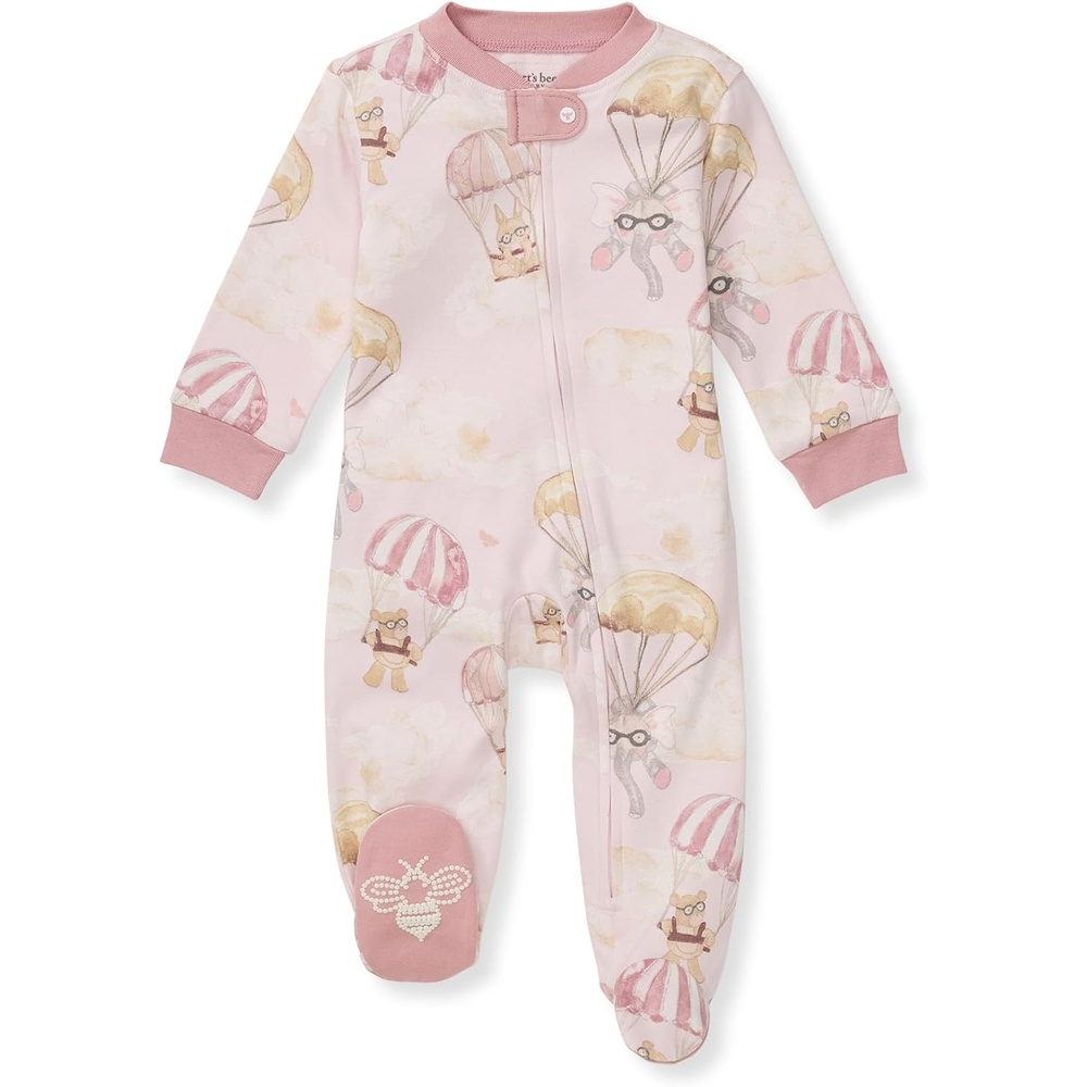 image:imageBurts Bees Baby Boys Footless Pajamas Sleep and Play Loose Fit 100 Organic Cotton Soft Onepiece PJsParachute Pals Pink