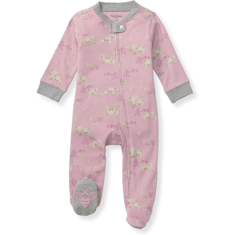 image:imageBurts Bees Baby Boys Footless Pajamas Sleep and Play Loose Fit 100 Organic Cotton Soft Onepiece PJsPolar Mountain