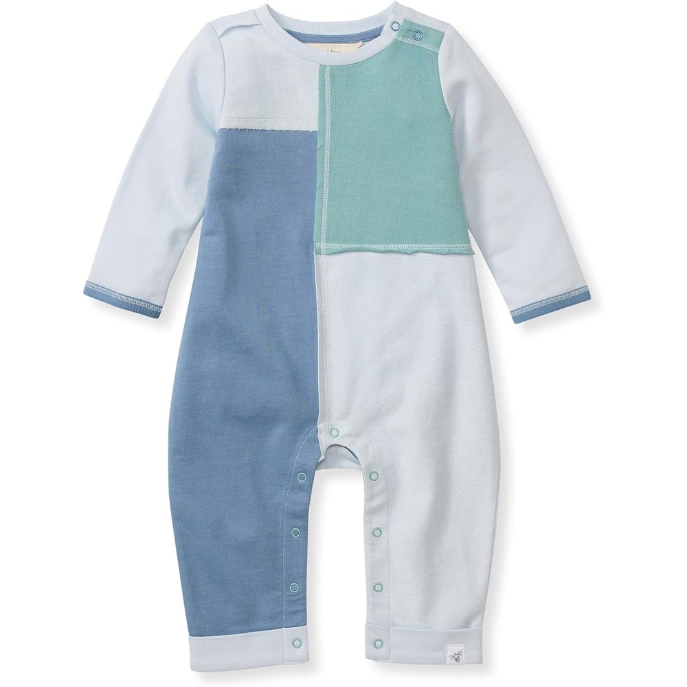 image:imageBurts Bees Baby Boys Jumpsuit 100 Organic Cotton Onepiece Long Sleeve CoverallIcy Blue Colorblock